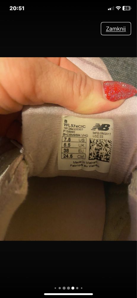 New balancerozm 38 wkladka 24,5