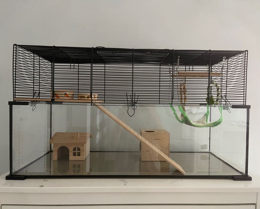 Klatka/akwarium dla chomika + wyposażenie
