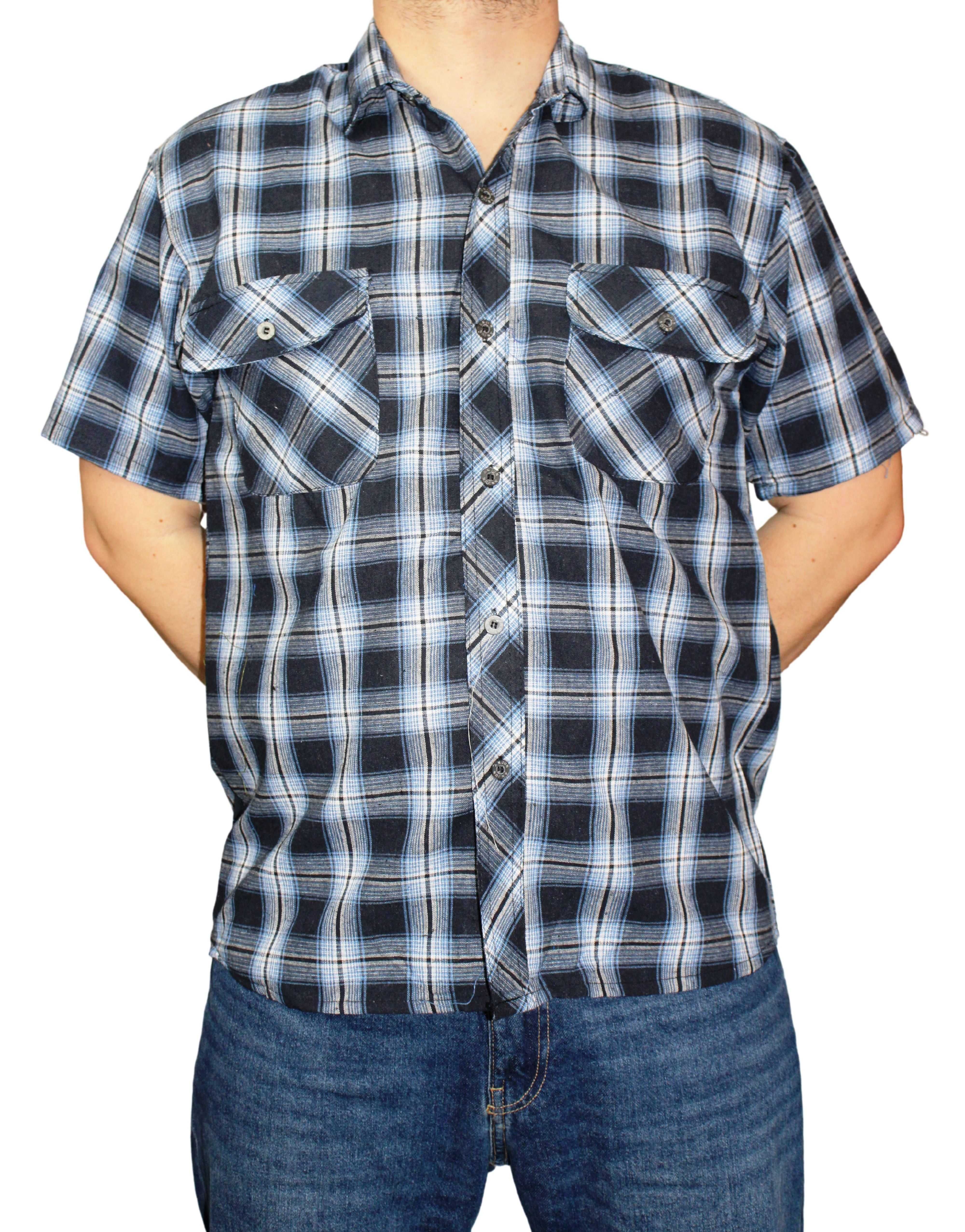 2x Koszula męska w krate krótki rękaw rozmiary XL-5XL