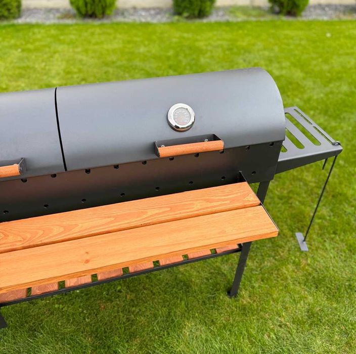 Посилений мангал-гриль 5 мм з термометром на 13 шампурів