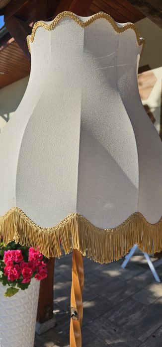 Lampa stojąca prl vintage z kloszem na dwie żarówki
