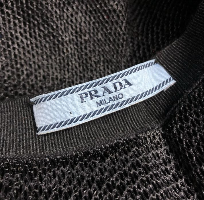 Prada Knitted Bucket Hat, Вовняна Панама Прада