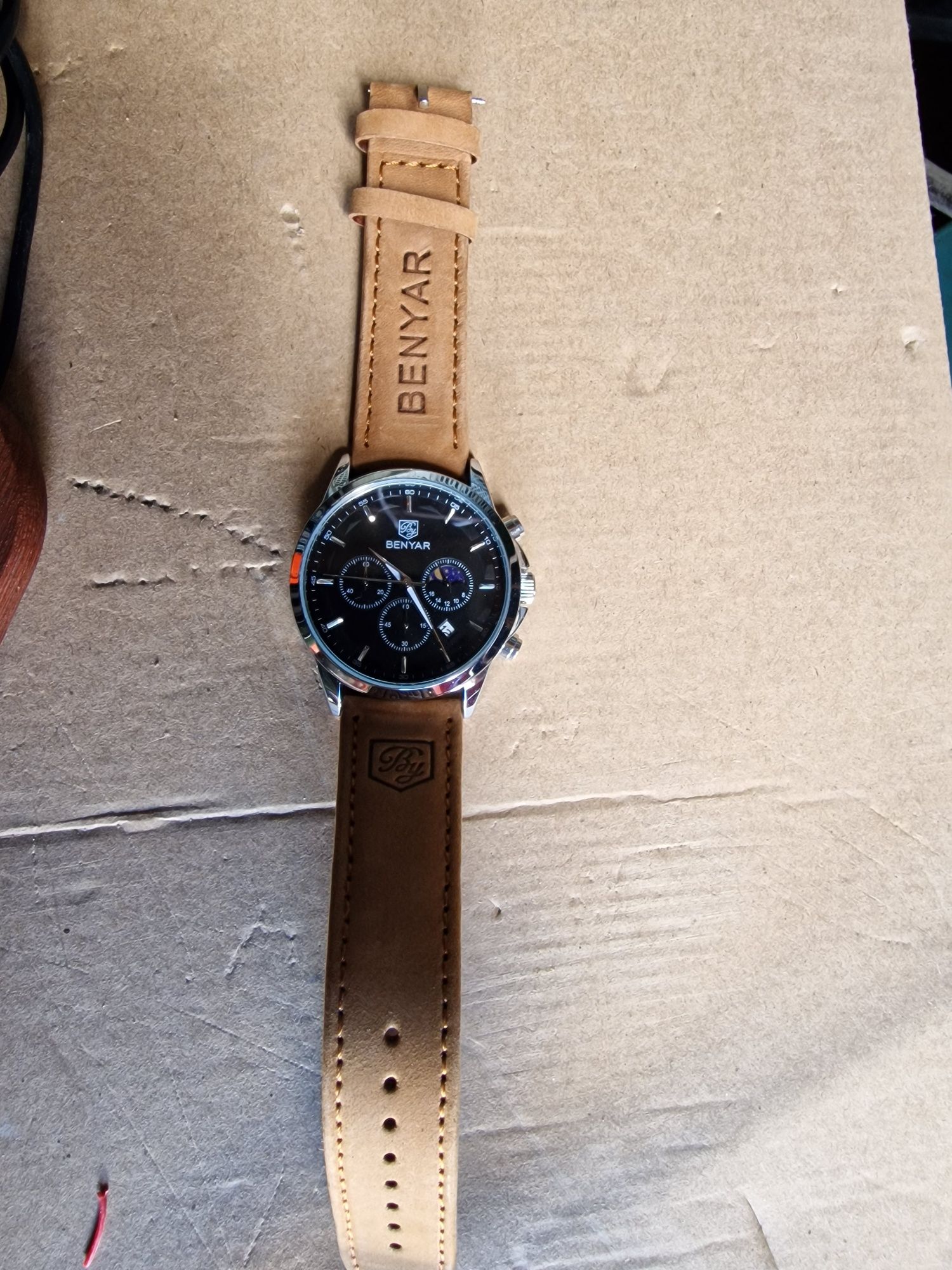 Zegarek Męski Elegancki Benyar Chronograf nowy za pół ceny