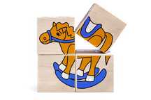 Drewniane klocki Titusia puzzle obrazki Zabawki z drewna