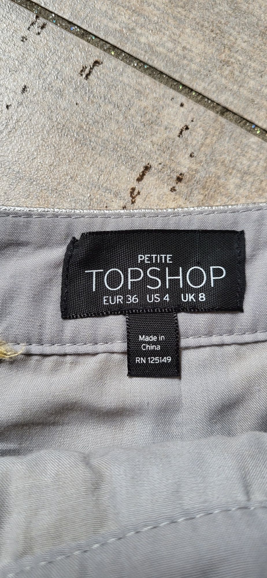 Top shop srebrna spódnica skóra mini premium S