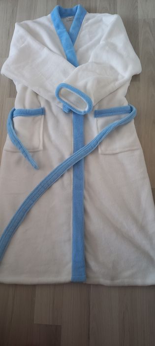 Szlafrok damskie kolor biało niebieski
