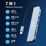 HUB 7w1 USB-C PD 100W MicroSD SD HDMI 4K