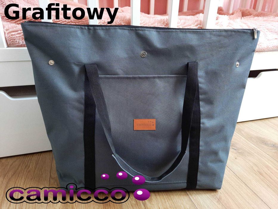 TORBA BIANKA do SZPITALA porodu OGROMNA wózka podręczny spacer zakupy