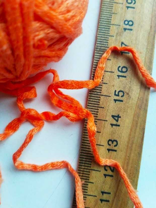 Для творчества пряжа шнур нитки апельсиновый цвет 80% cotton 20% rayon