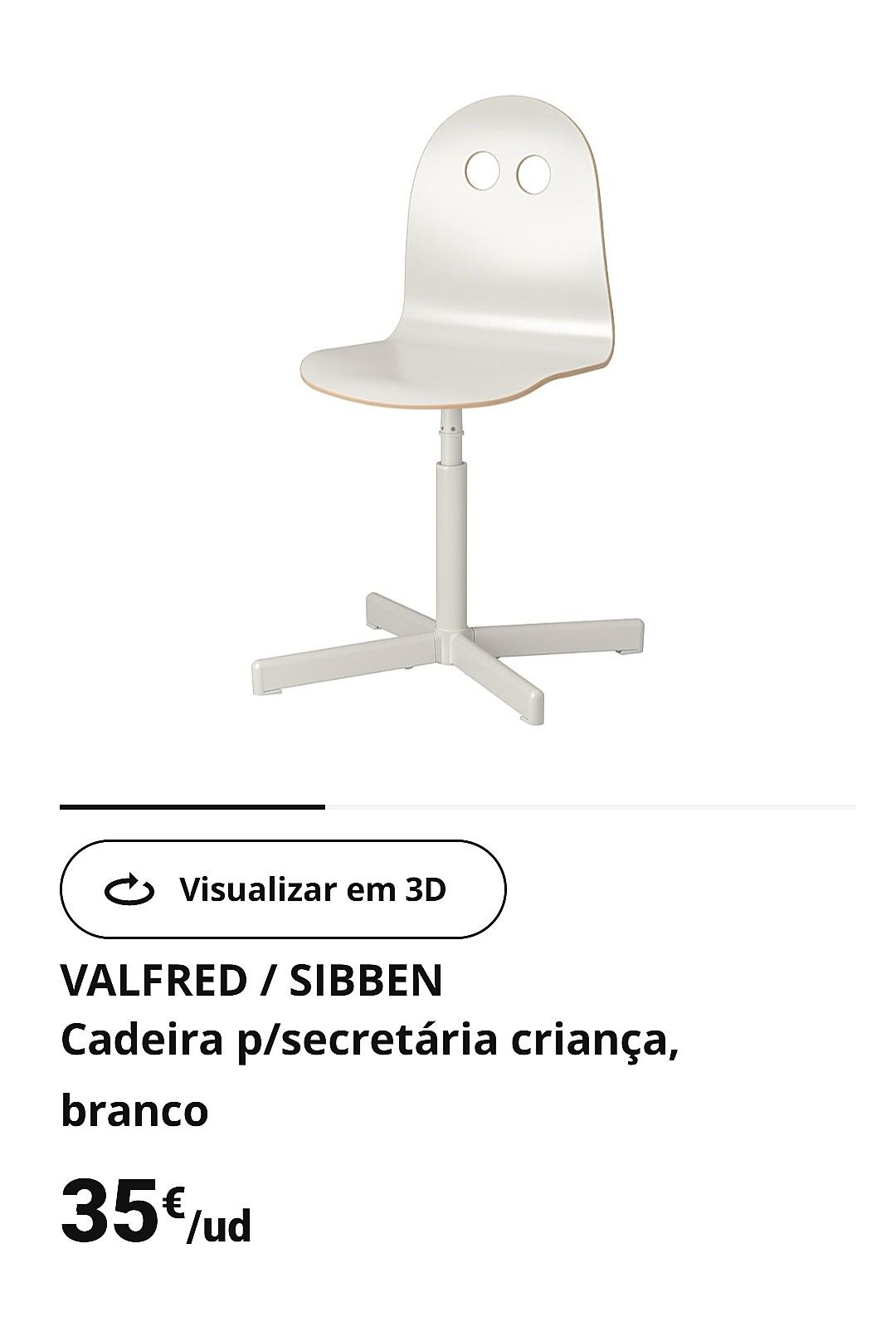 Cadeira de Secretária Criança. IKEA