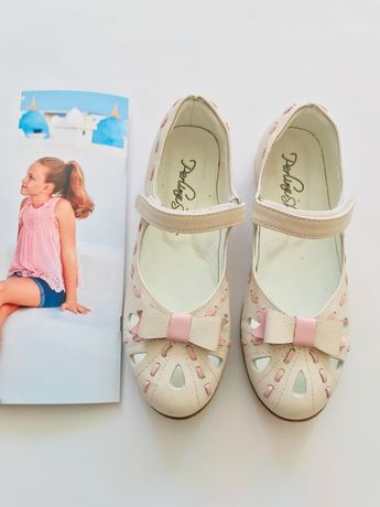 туфли нюдовые  - Perlina - с красивой перфорацией, розовыми вставками