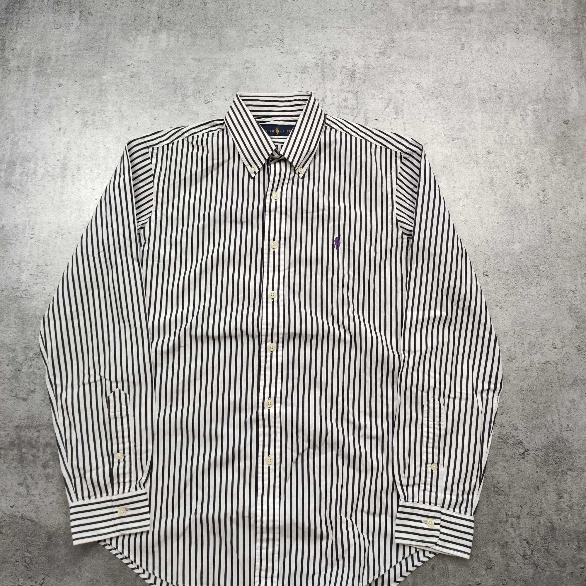 MĘSKA Elegancka Koszula PREMIUM Bawełna Polo Ralph Lauren Paski Konik