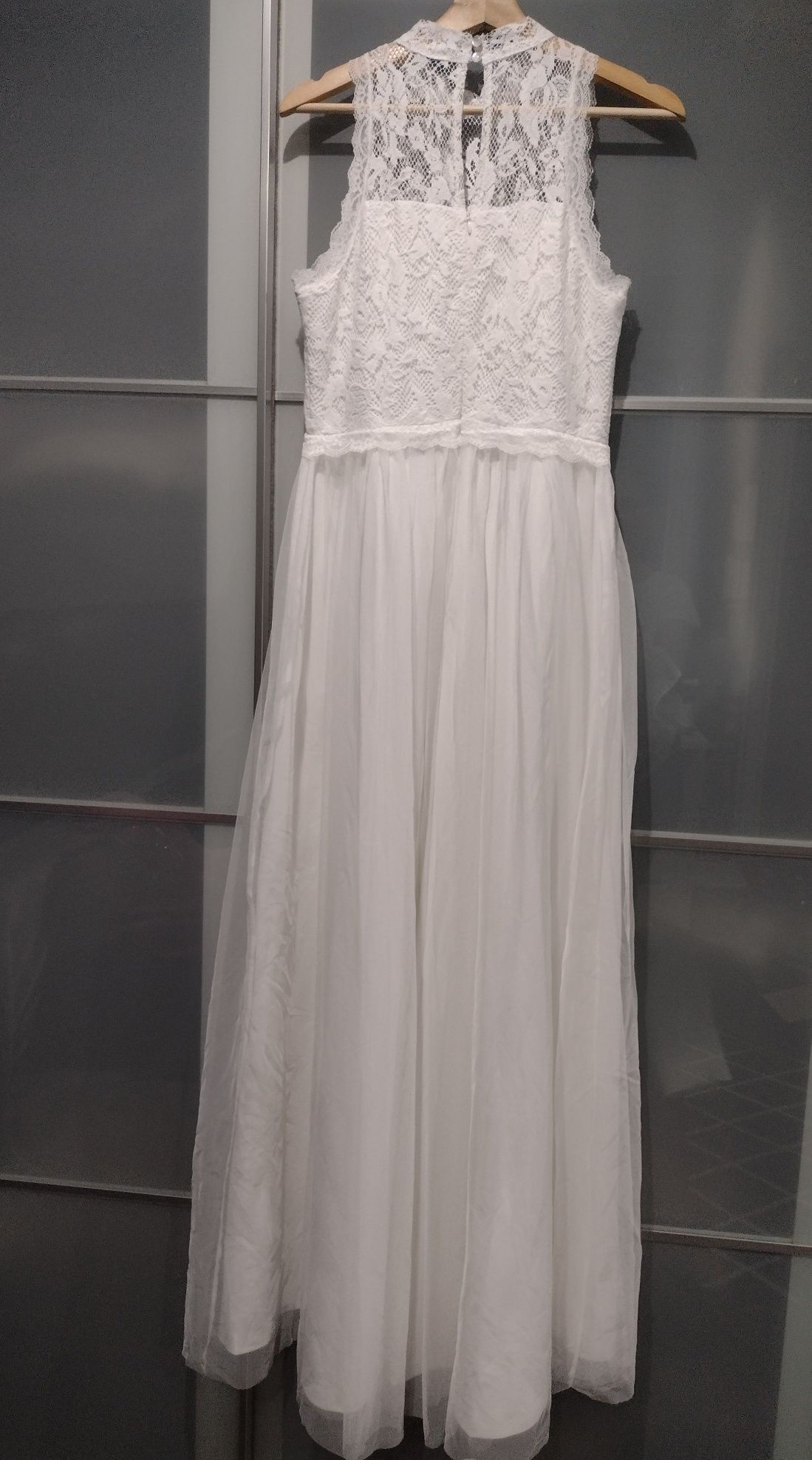 Nowa suknia ślubna śmietankowa 38 40 koronka tiul cywilny poprawiny
