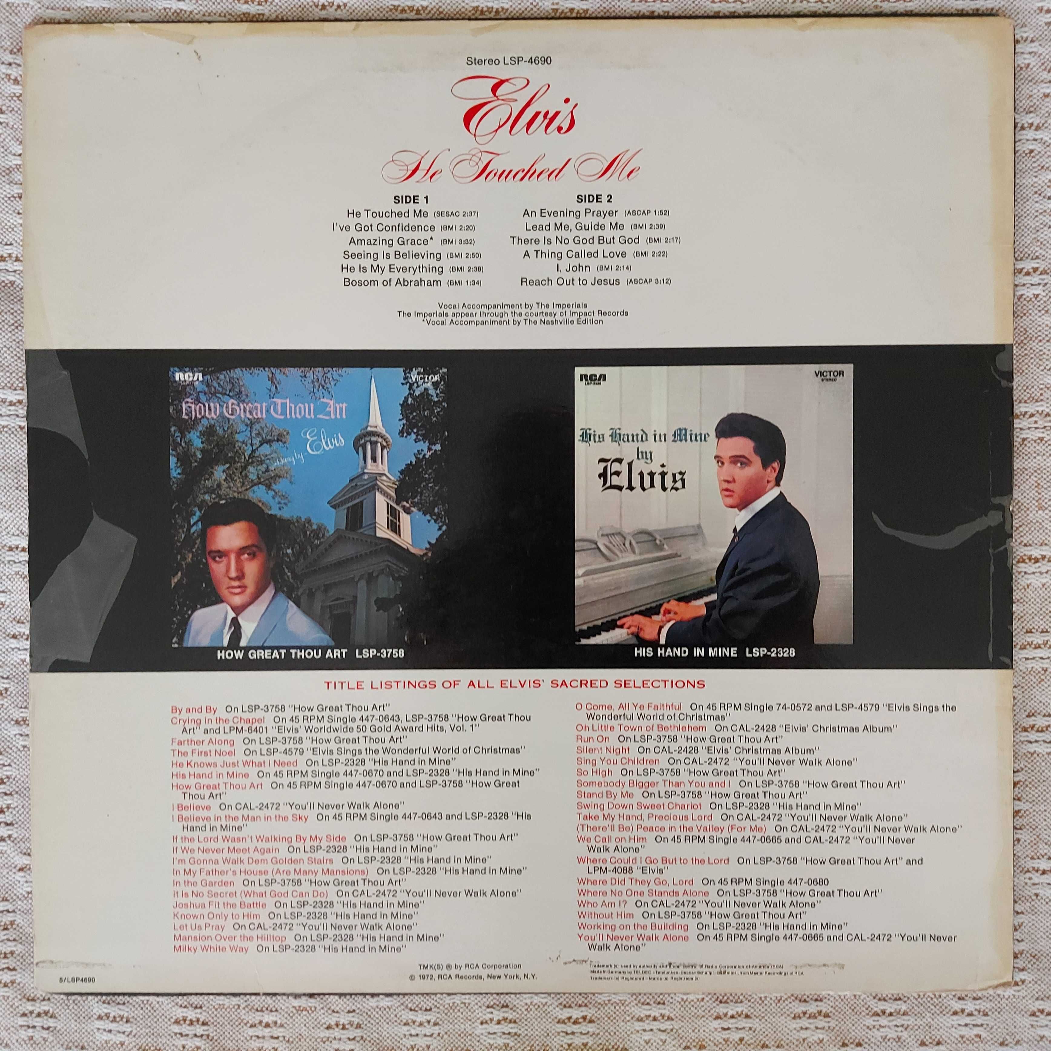 Elvis Presley He Touched Me  1972  Ger (EX+/EX-)