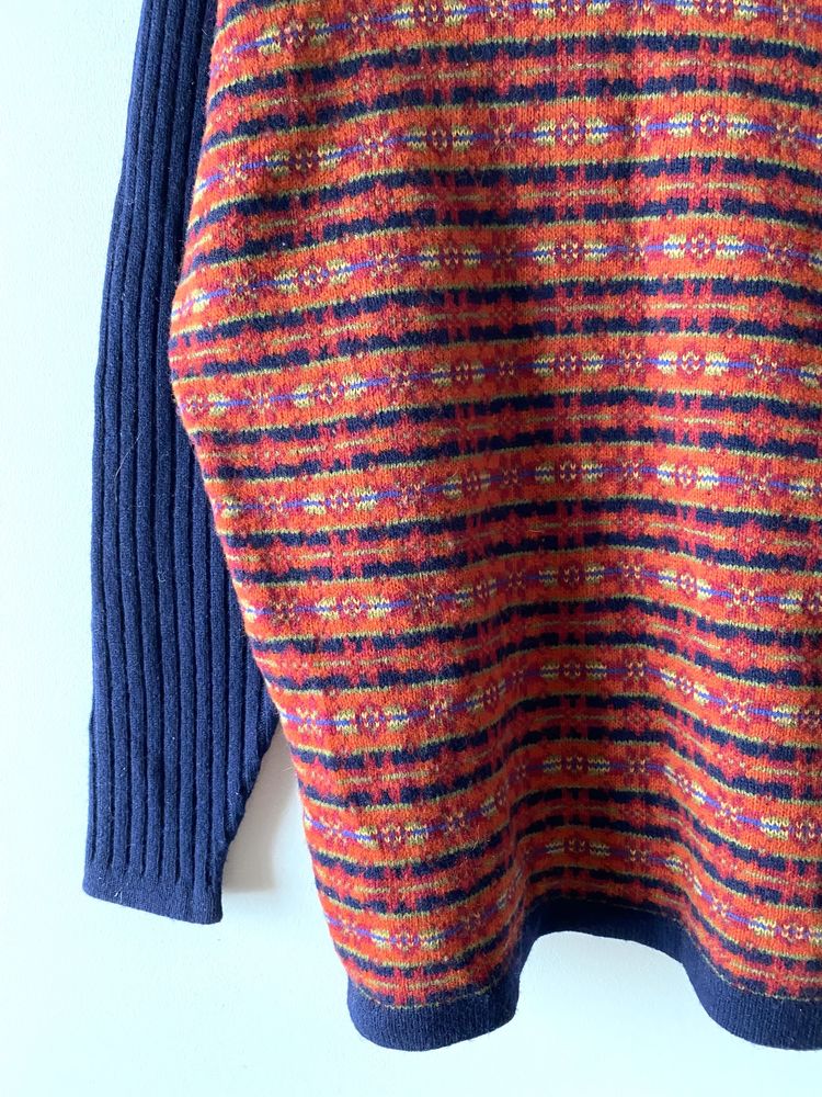 Welniany kolorowy sweter vneck unisex