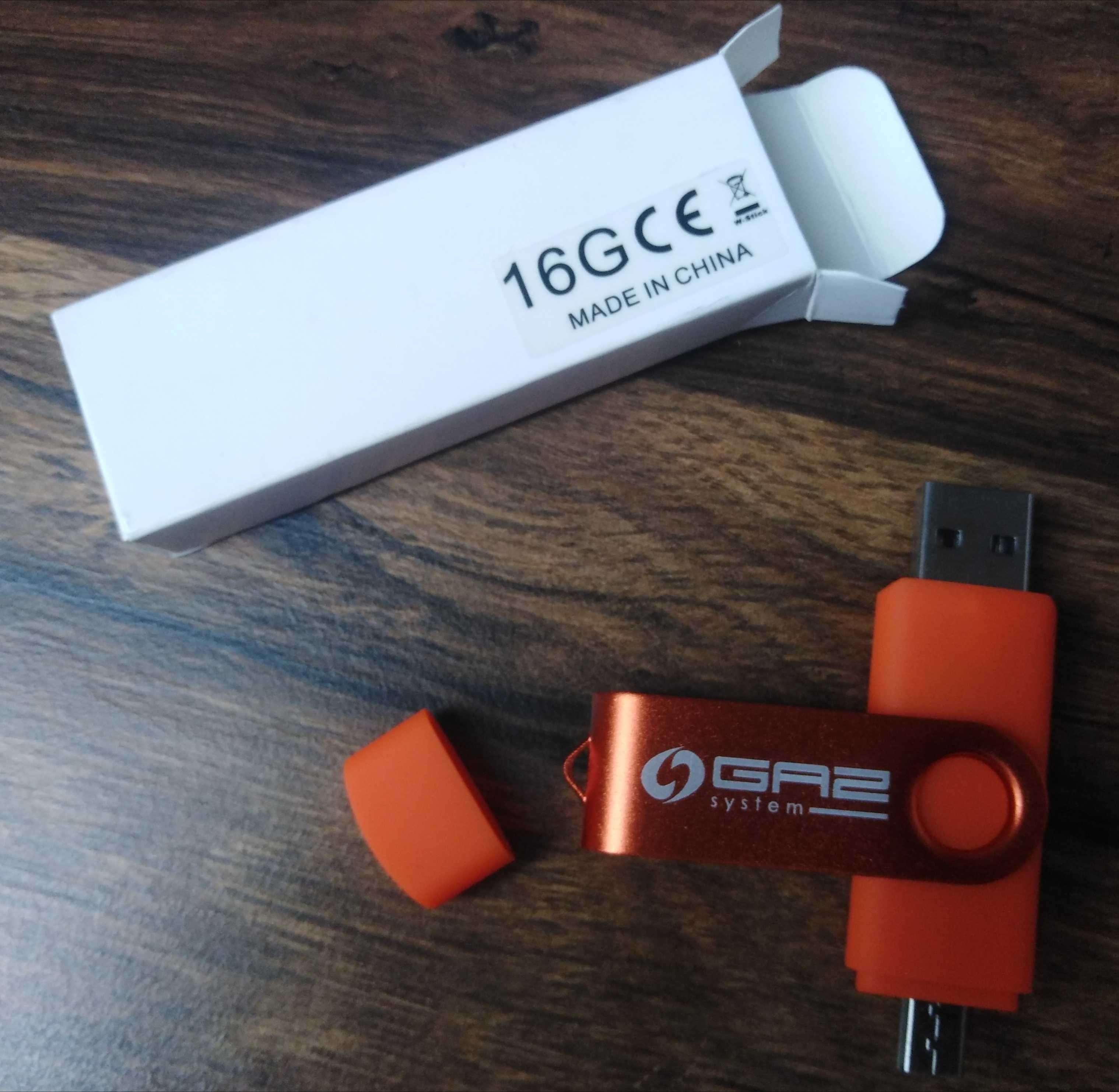 Pendrive do telefonu i komputera 16G 2w1 pomarańczowy