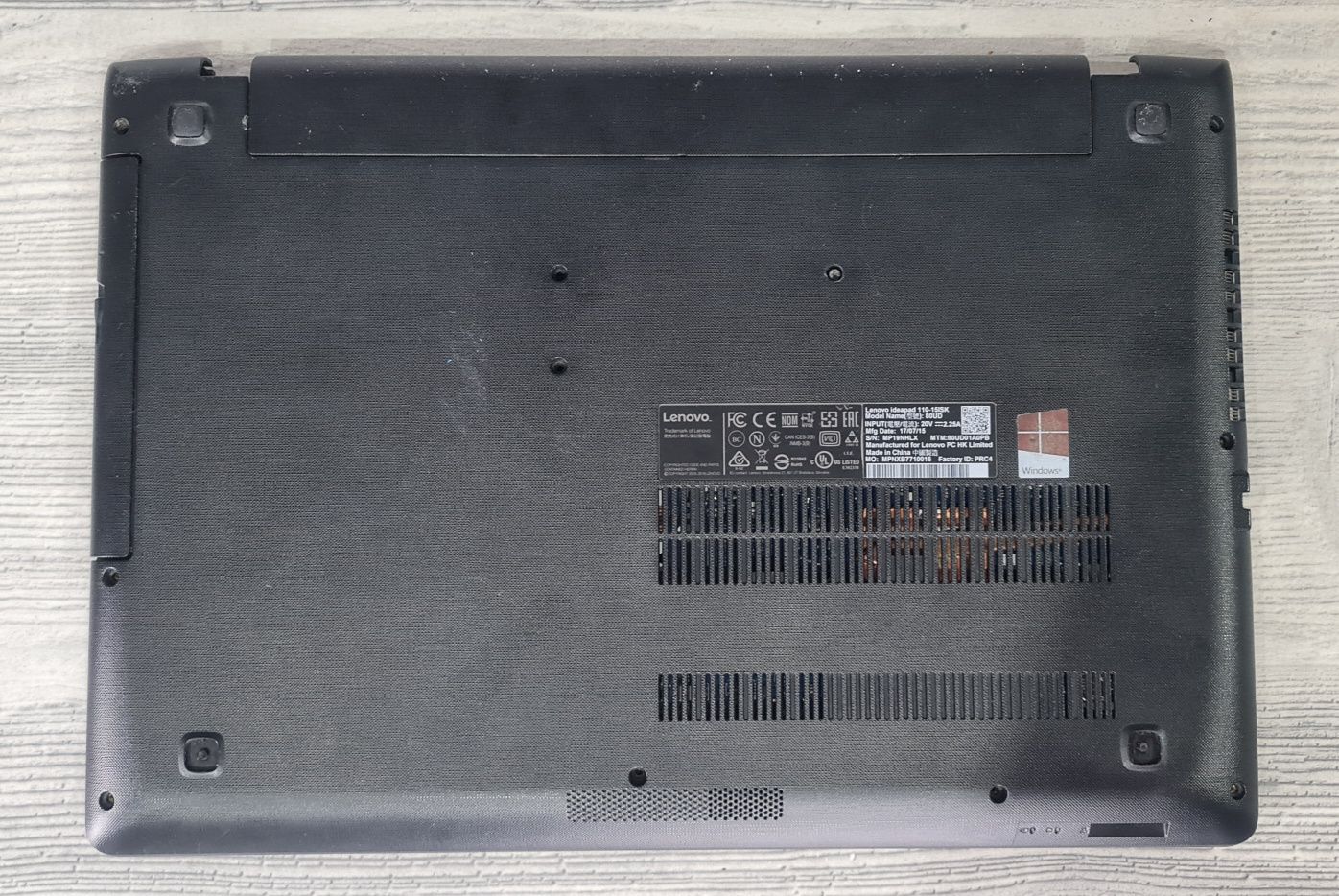 Obudowa laptopa lenovo 110-15ISK z płytą główną.