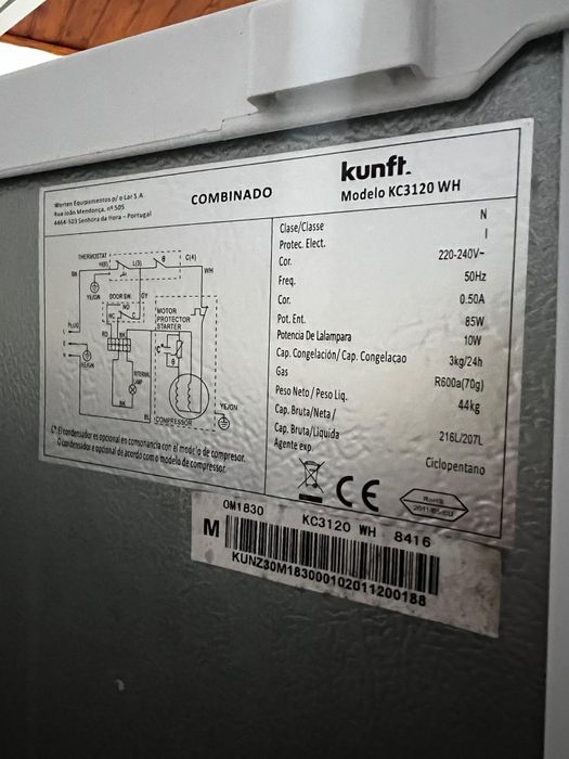 Frigorífico Combinado kunft KC3120WH