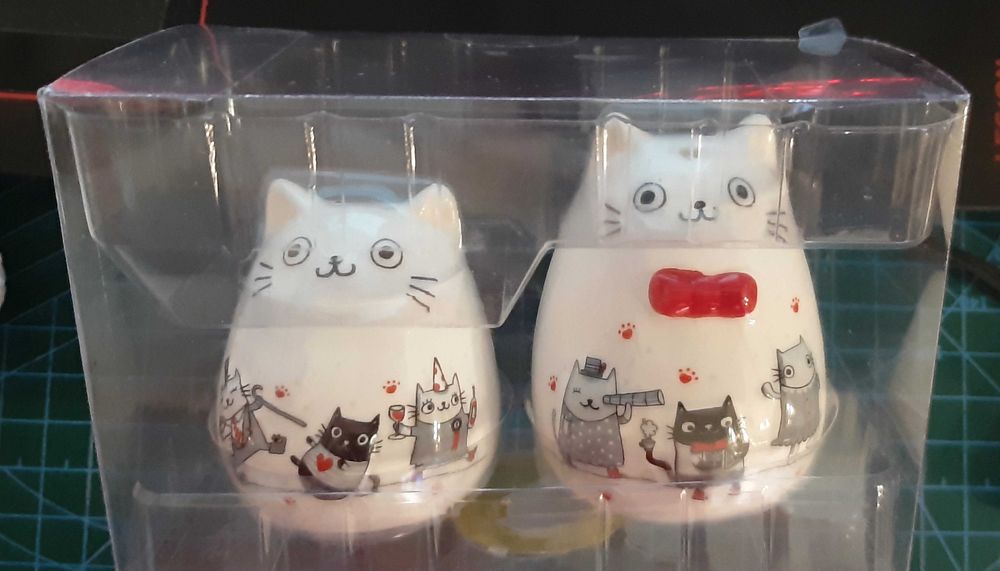 Porcelana home and you koty solniczka i pieprzniczka nowy prezent
