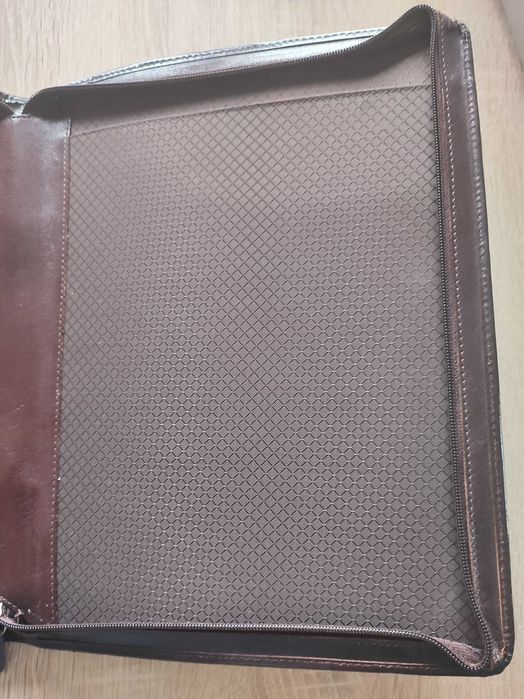 Skórzana aktówka teczka torba męska na dokumenty A4 ciemny brąz