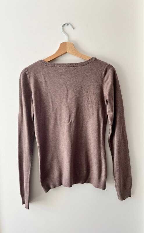 Brązowy beżowy zapinany sweter damski Mohito S 36