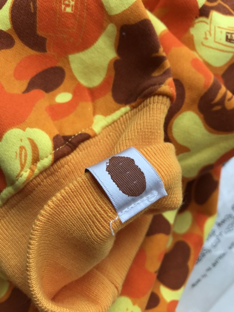 Hoodie bape pubg orange camo color full zip shark худи бейп