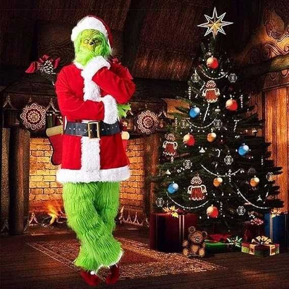 Kostium zielonego potwora Grinch – komplet na święta i cosplay, XL
