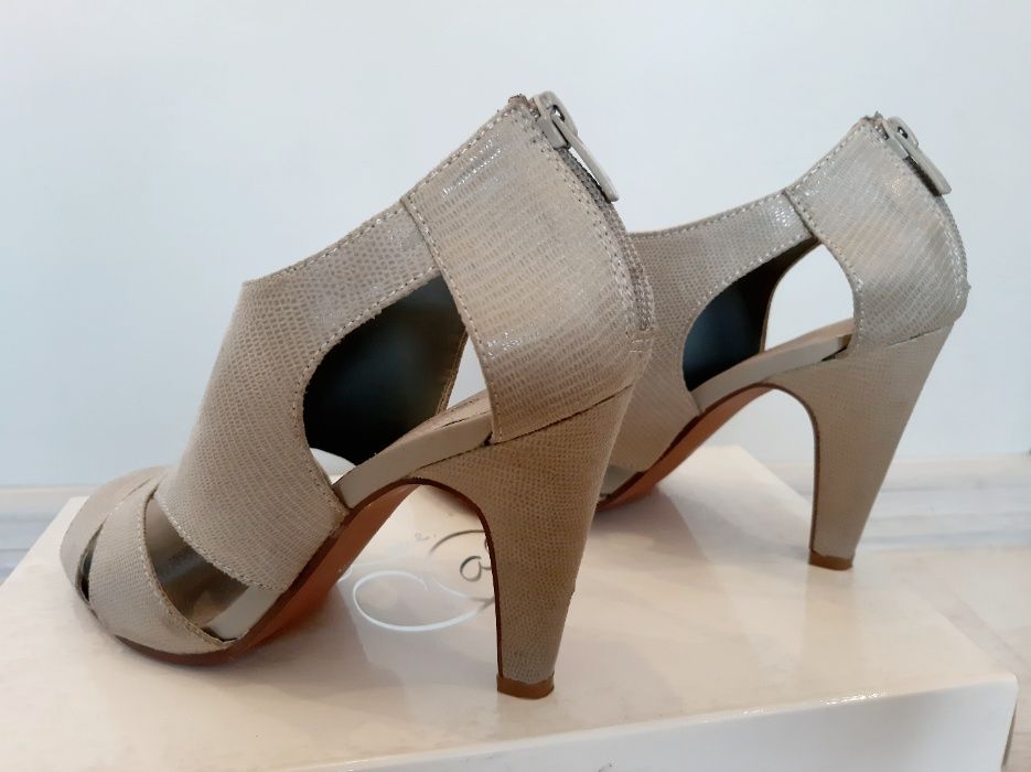 buty, damskie, 39, sandały, szare, skóra