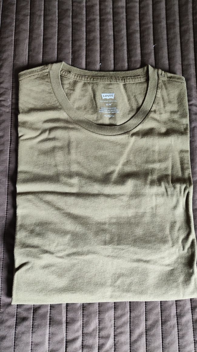 Levi's dwupak t-shirt rozm XL L oliwkowy i błękitny