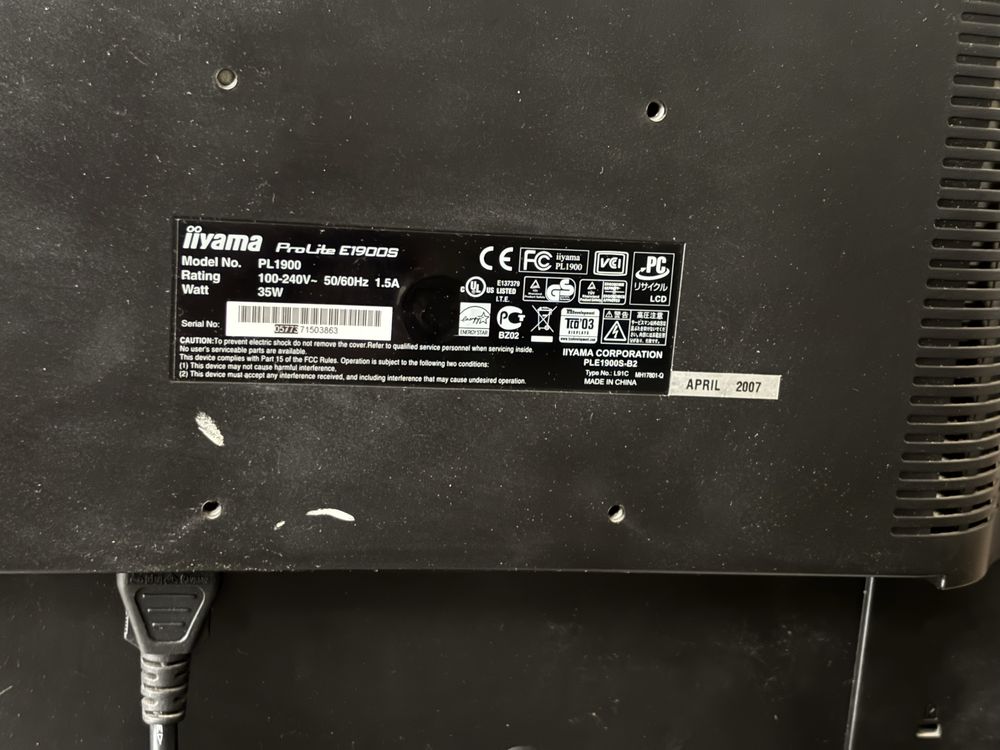Monitor iiyama prolite e1900s działa