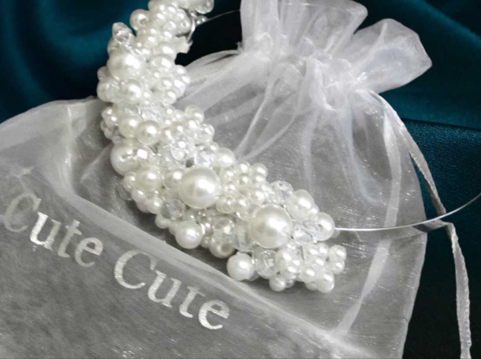 Cute Cute Роскошный обруч-диадема ручной работы из жемчужин