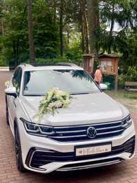 Auto do ślubu VW Tiguan AllSpace R-LINE perła 2022 wynajem samochód