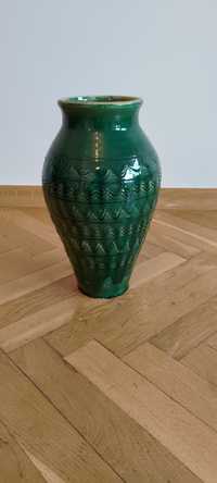 Duży zielony wazon prl