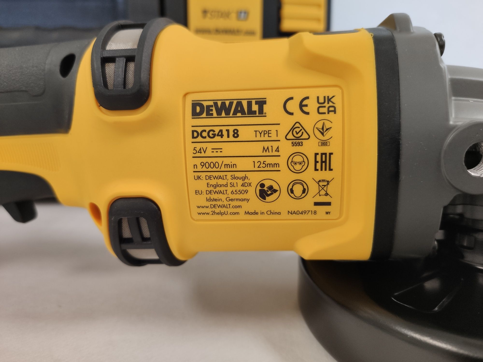 Безщіткова кутова шліфмашина DeWALT DCG418NT FLEXVOLT 54V болгарка