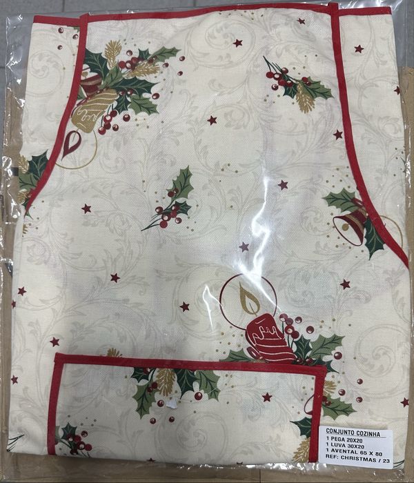 conjunto de cozinha com tema natalício
