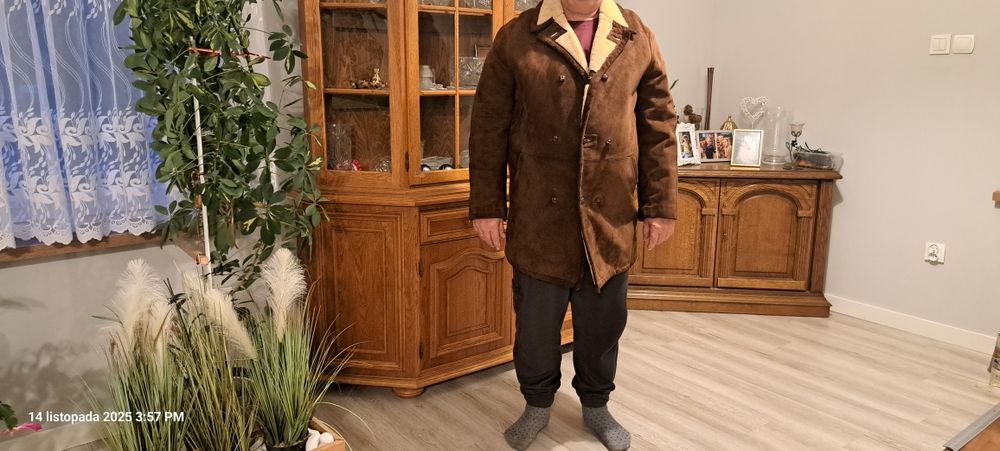 Kożuch męski z koziej skóry xxl