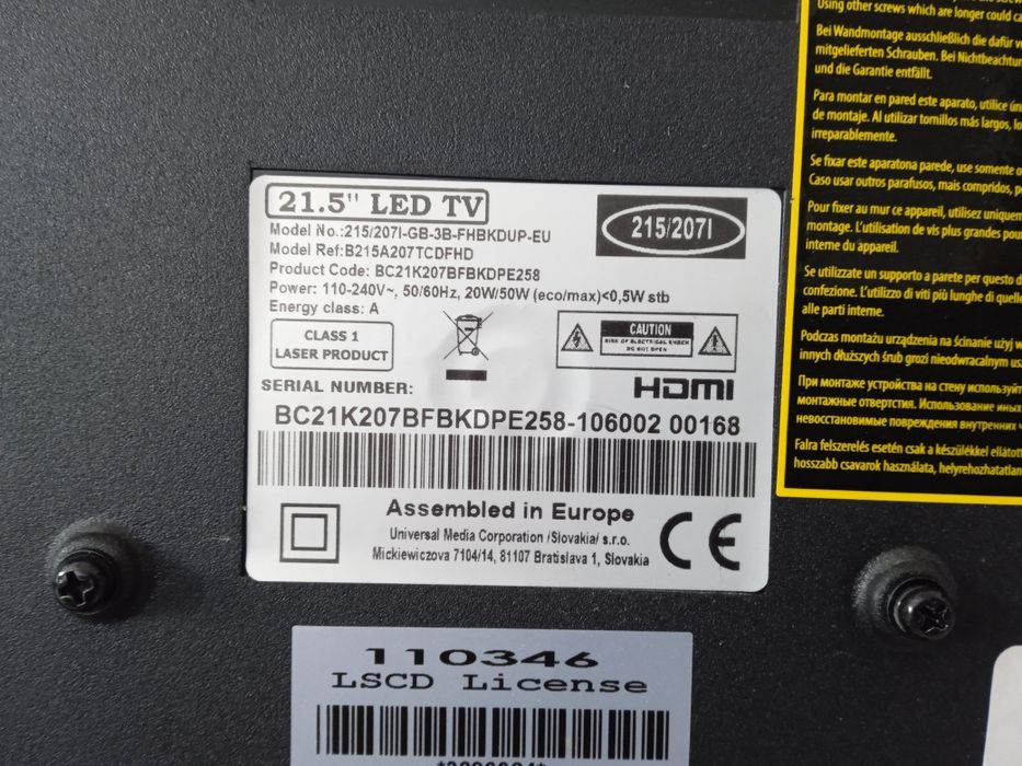 Telewizor LED Blaupunkt 21,5" z DVD