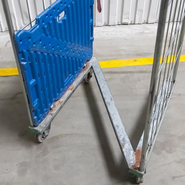 Rollkontener (rollcage,rollbox) wózek siatkowy transportowy niebieski