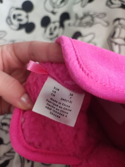 Różowe botki śniegowce damskie H&M 38