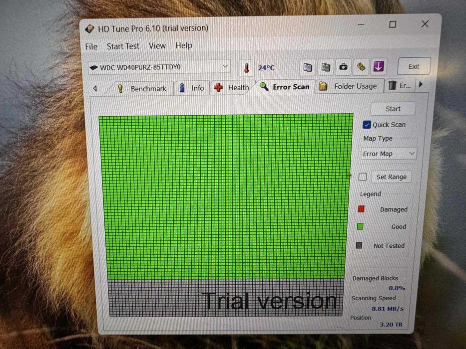 Dysk twardy WD 4TB WD40PURX, używany.