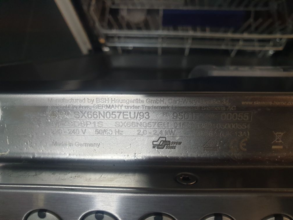Zmywarka do zabudowy 60 cm Siemens BOSCH pod blat
