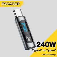 Адаптер Essager USB 3.0,2.0 OTG 240 Вт для быстрой зарядки