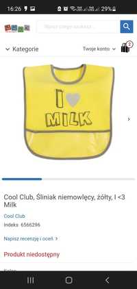 Śliniak cool club i love Milk smyk