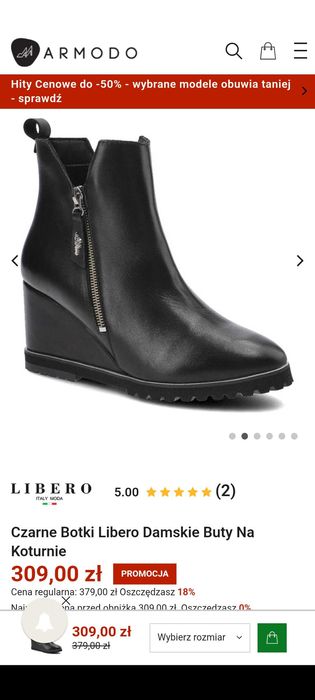 Skórzane buty Libero botki koturny