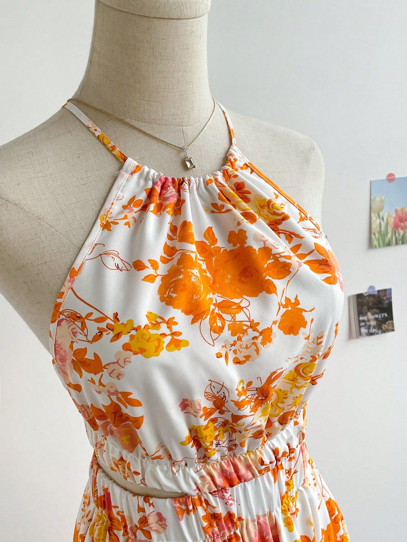 Sukienka Letnia Boho W Kwiaty Z Wycięciem W Talii Maxi Casual Shein S