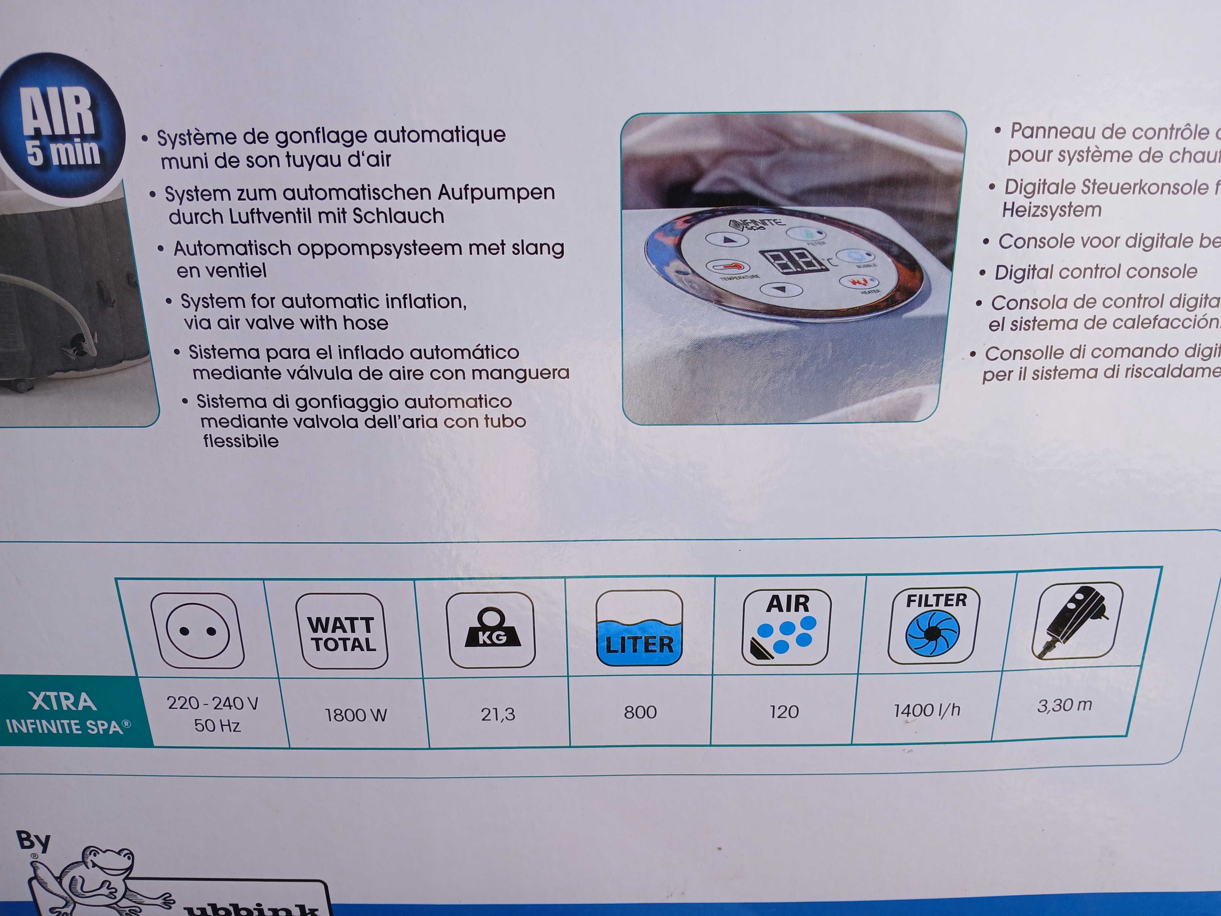 Jacuzzi INFINITE SPA z hydromasażem nadmuchiwany  800L 4os. 180x65cm