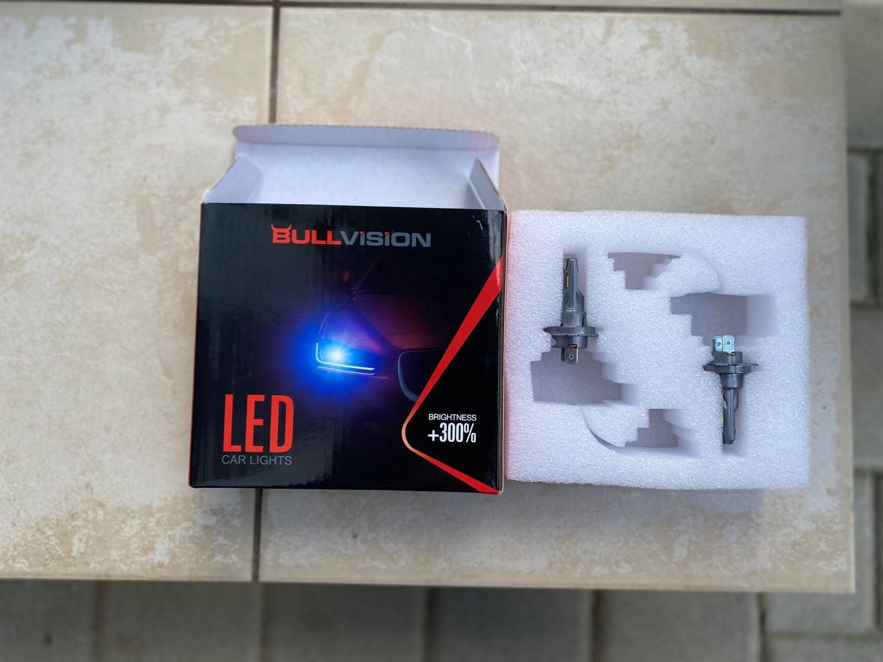 Автолампи, Led лампочки H7 55w 12v, BULLVISION +300%