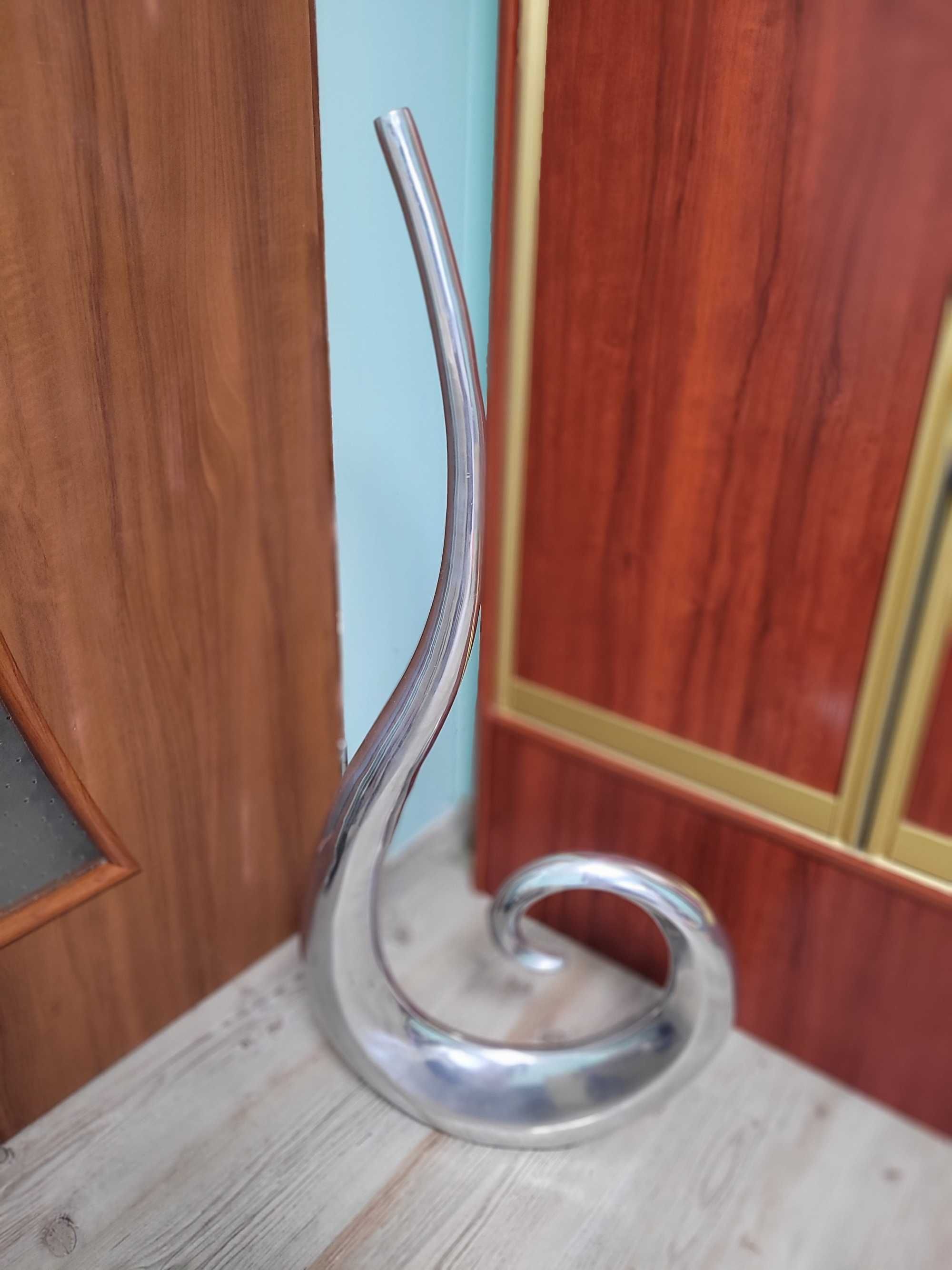 Wazon WAVE XXL 105 cm srebrny - aluminium