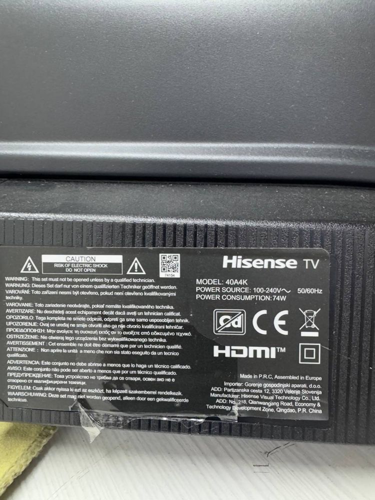 Телевізор hisense  40A4K