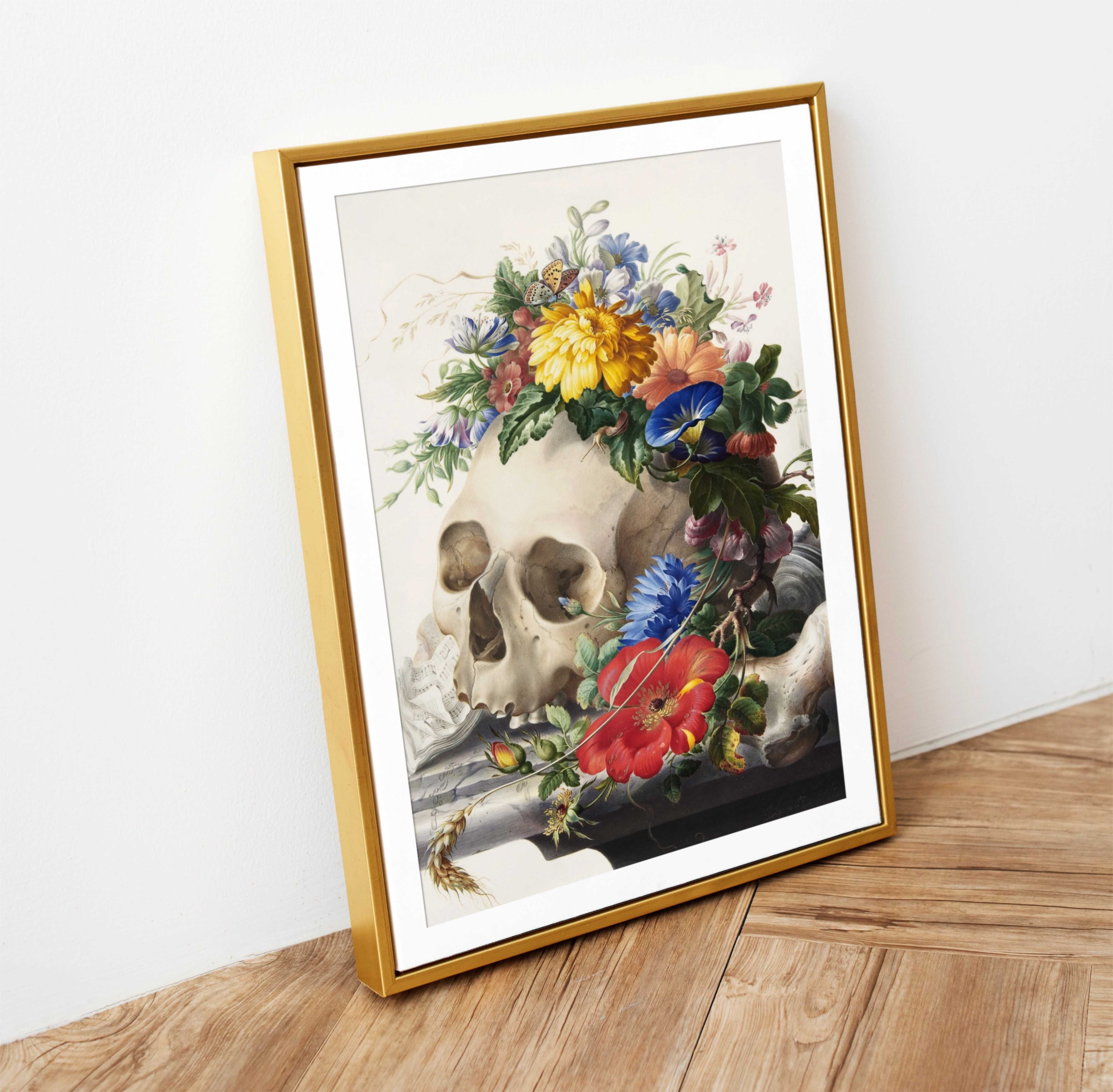 Plakat A3 Vanitas still life - Obraz kwiaty wydruk Henstenburgh#2